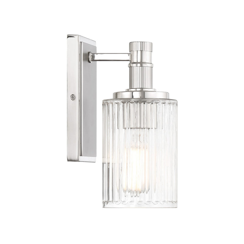 Savoy House 9-1102-1-146 One Light Bathroom Vanity, Silver and Polished Nickel