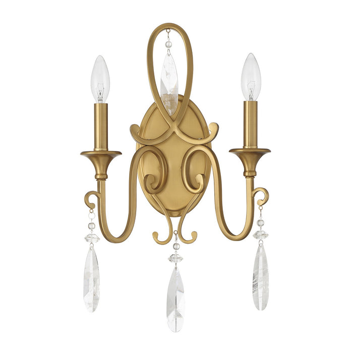Savoy House 9-2704-2-322 Two Light Wall Sconce, Warm Brass