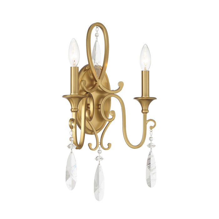 Savoy House 9-2704-2-322 Two Light Wall Sconce, Warm Brass