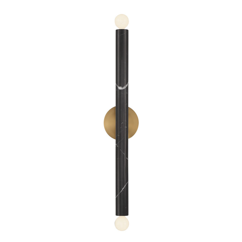 Savoy House 9-2901-2-263 Two Light Wall Sconce, Black Marble with Warm Brass
