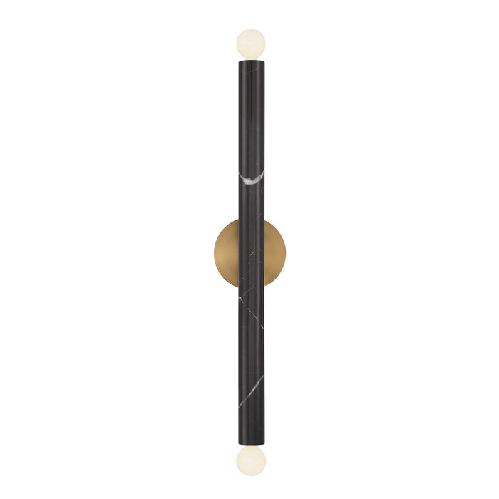Savoy House 9-2901-2-263 Two Light Wall Sconce, Black Marble with Warm Brass