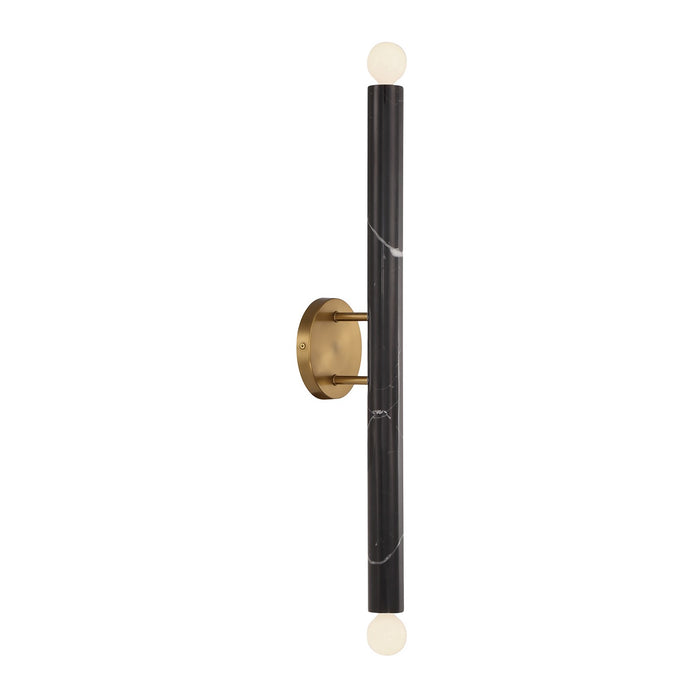 Savoy House 9-2901-2-263 Two Light Wall Sconce, Black Marble with Warm Brass