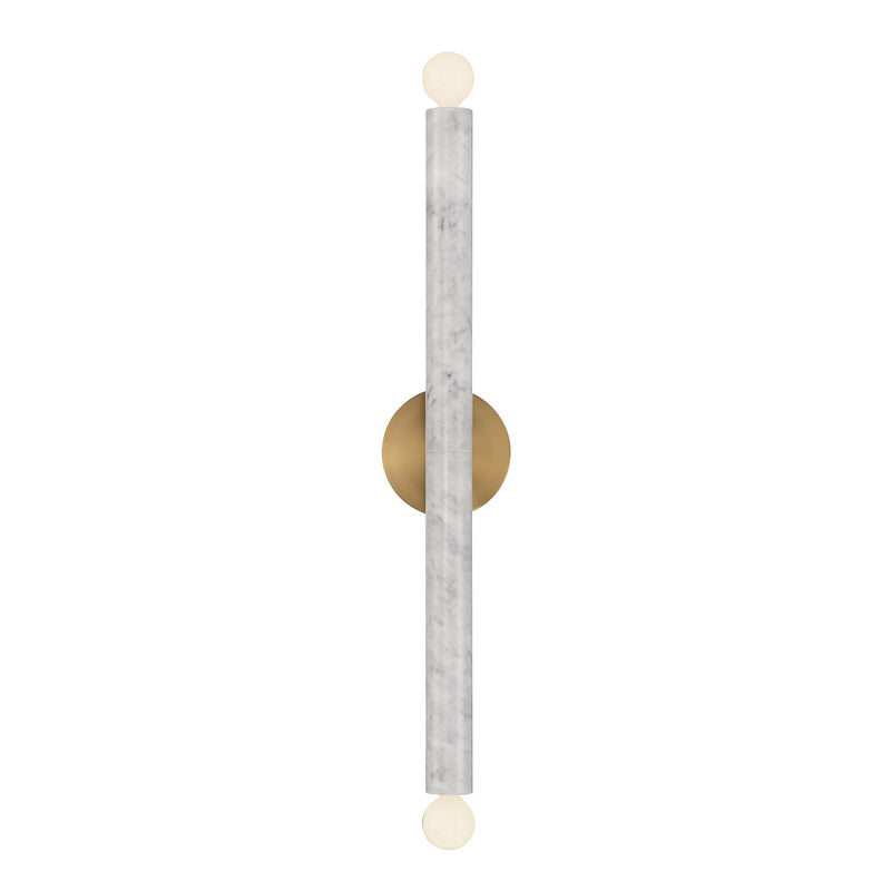 Savoy House 9-2901-2-264 Two Light Wall Sconce, White Marble with Warm Brass