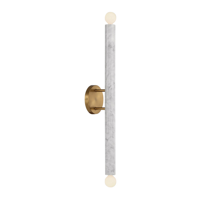 Savoy House 9-2901-2-264 Two Light Wall Sconce, White Marble with Warm Brass