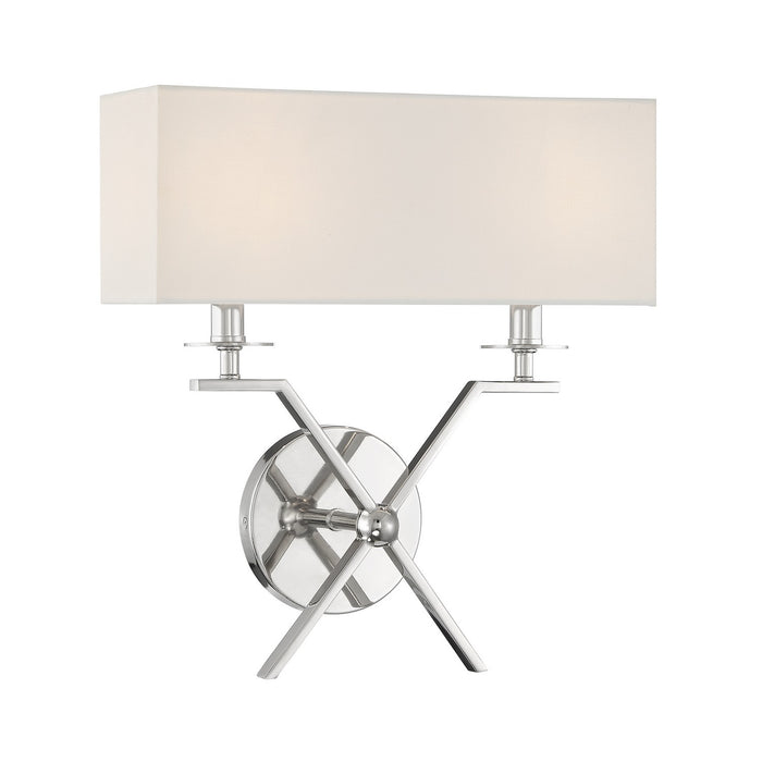Savoy House 9-3305-2-109 Two Light Wall Sconce, Polished Nickel