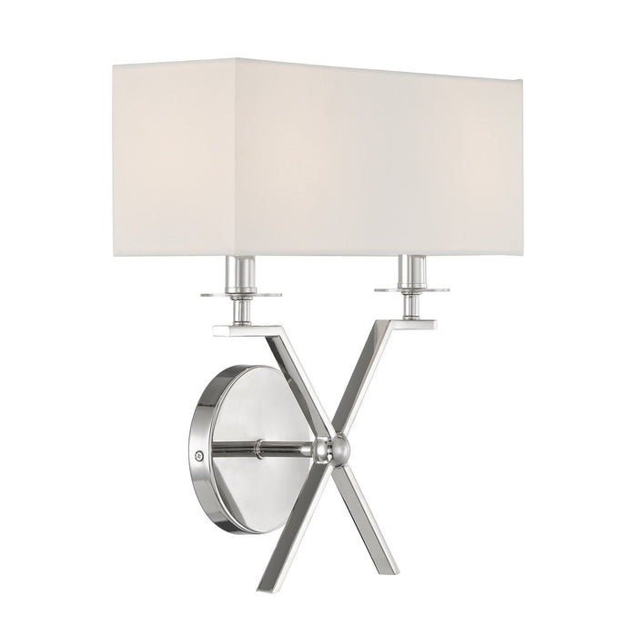 Savoy House 9-3305-2-109 Two Light Wall Sconce, Polished Nickel