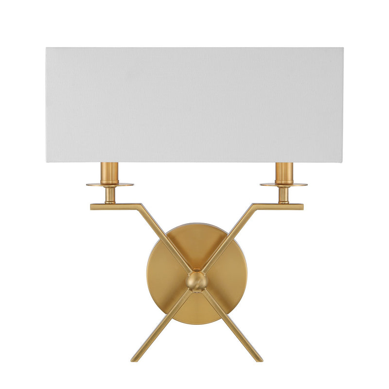 Savoy House 9-3305-2-322 Two Light Wall Sconce, Warm Brass