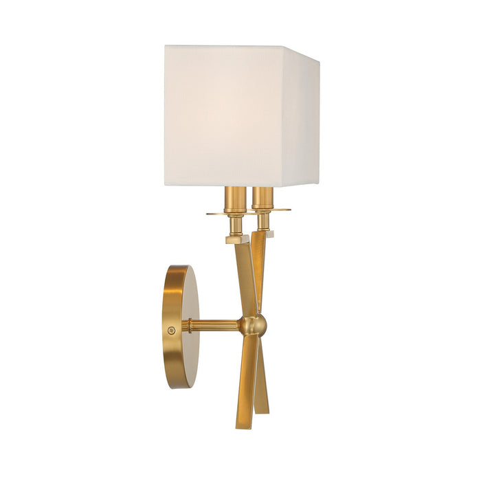 Savoy House 9-3305-2-322 Two Light Wall Sconce, Warm Brass