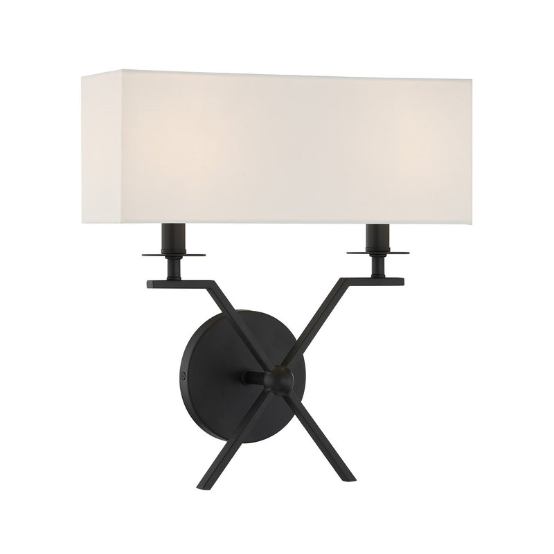 Savoy House 9-3305-2-89 Two Light Wall Sconce, Matte Black