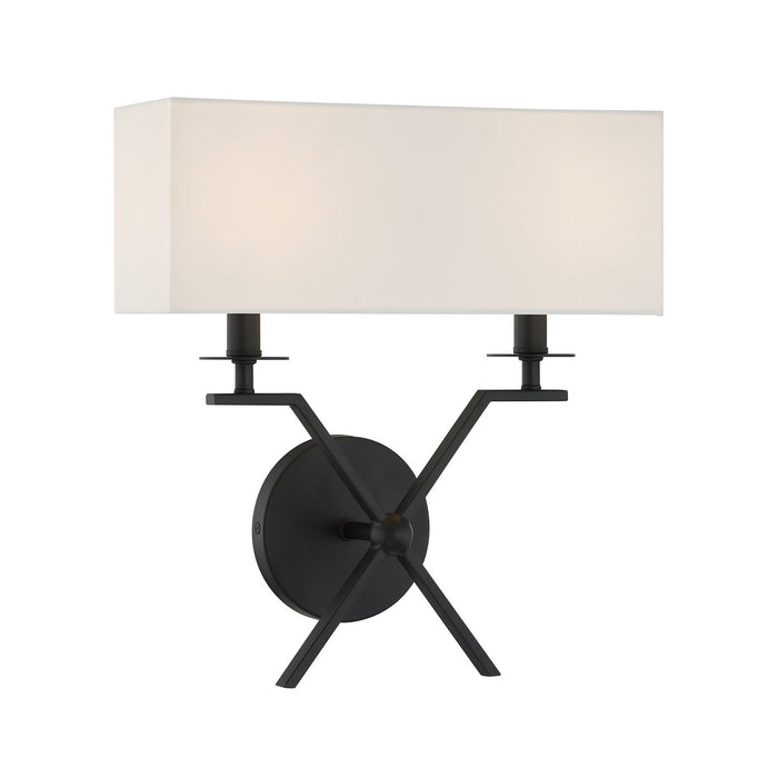Savoy House 9-3305-2-89 Two Light Wall Sconce, Matte Black