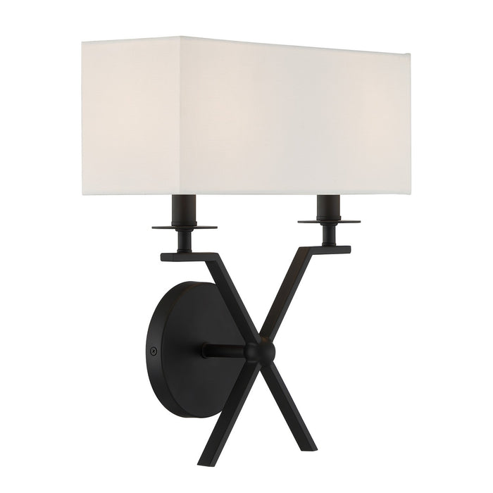 Savoy House 9-3305-2-89 Two Light Wall Sconce, Matte Black