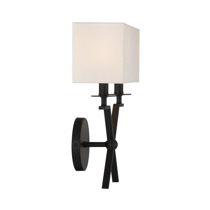 Savoy House 9-3305-2-89 Two Light Wall Sconce, Matte Black