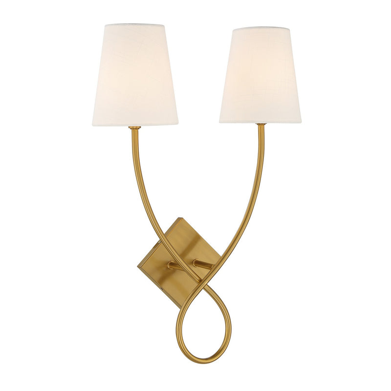 Savoy House 9-4928-2-322 Two Light Wall Sconce, Warm Brass