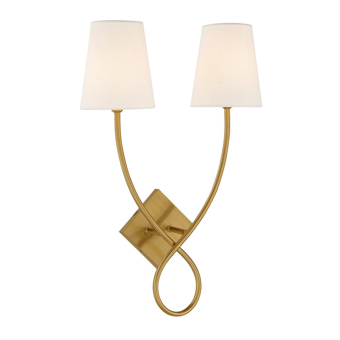 Savoy House 9-4928-2-322 Two Light Wall Sconce, Warm Brass