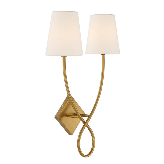 Savoy House 9-4928-2-322 Two Light Wall Sconce, Warm Brass