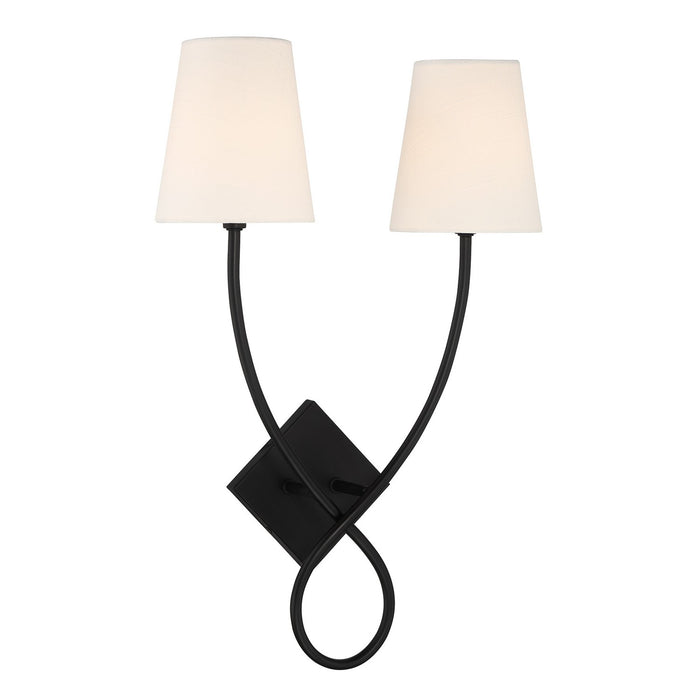 Savoy House 9-4928-2-89 Two Light Wall Sconce, Matte Black