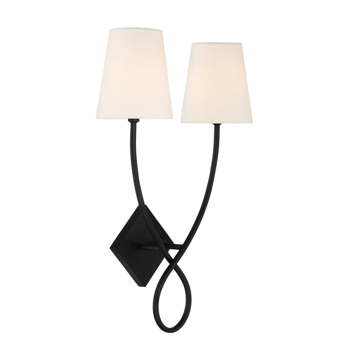Savoy House 9-4928-2-89 Two Light Wall Sconce, Matte Black