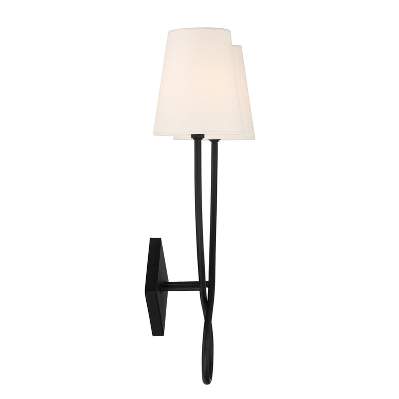 Savoy House 9-4928-2-89 Two Light Wall Sconce, Matte Black
