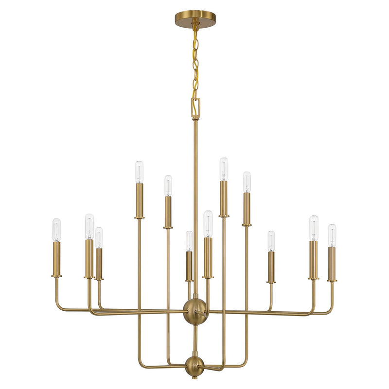 Savoy House 1-4046-12-322 12 Light Chandelier, Warm Brass