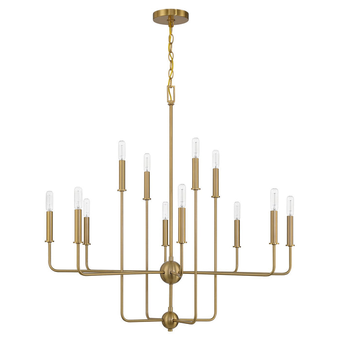 Savoy House 1-4046-12-322 12 Light Chandelier, Warm Brass
