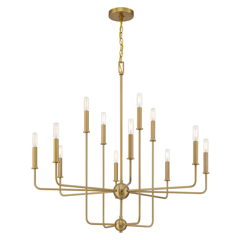 Savoy House 1-4046-12-322 12 Light Chandelier, Warm Brass