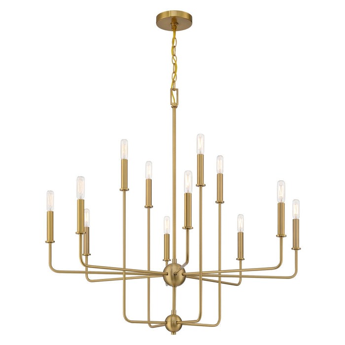 Savoy House 1-4046-12-322 12 Light Chandelier, Warm Brass