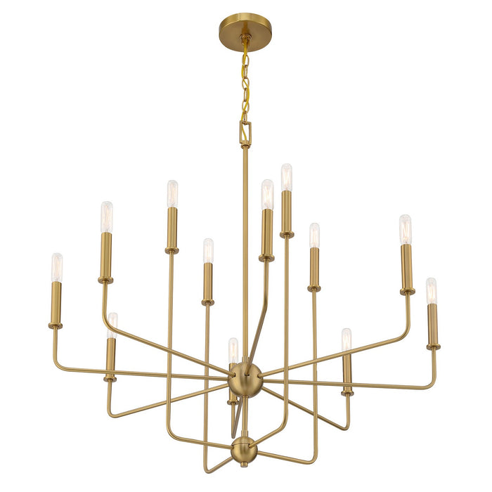Savoy House 1-4046-12-322 12 Light Chandelier, Warm Brass