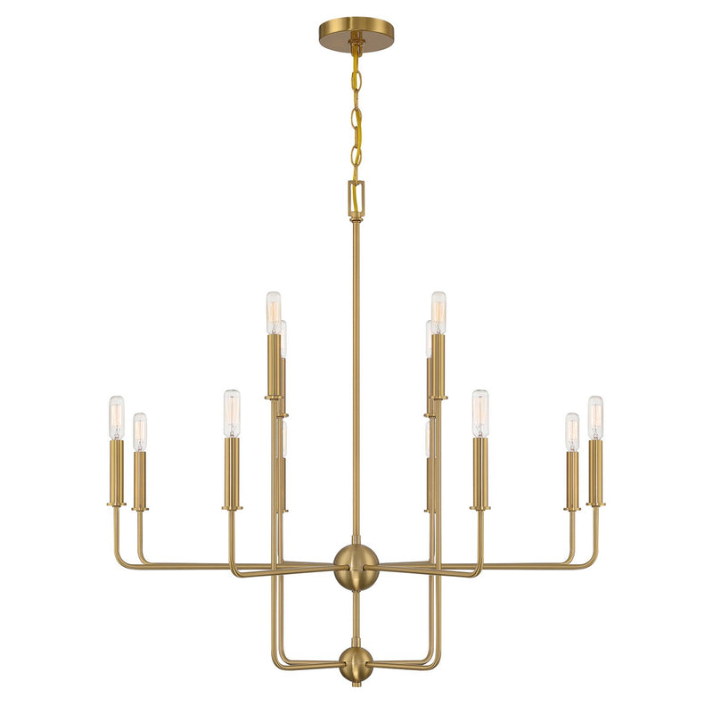 Savoy House 1-4046-12-322 12 Light Chandelier, Warm Brass
