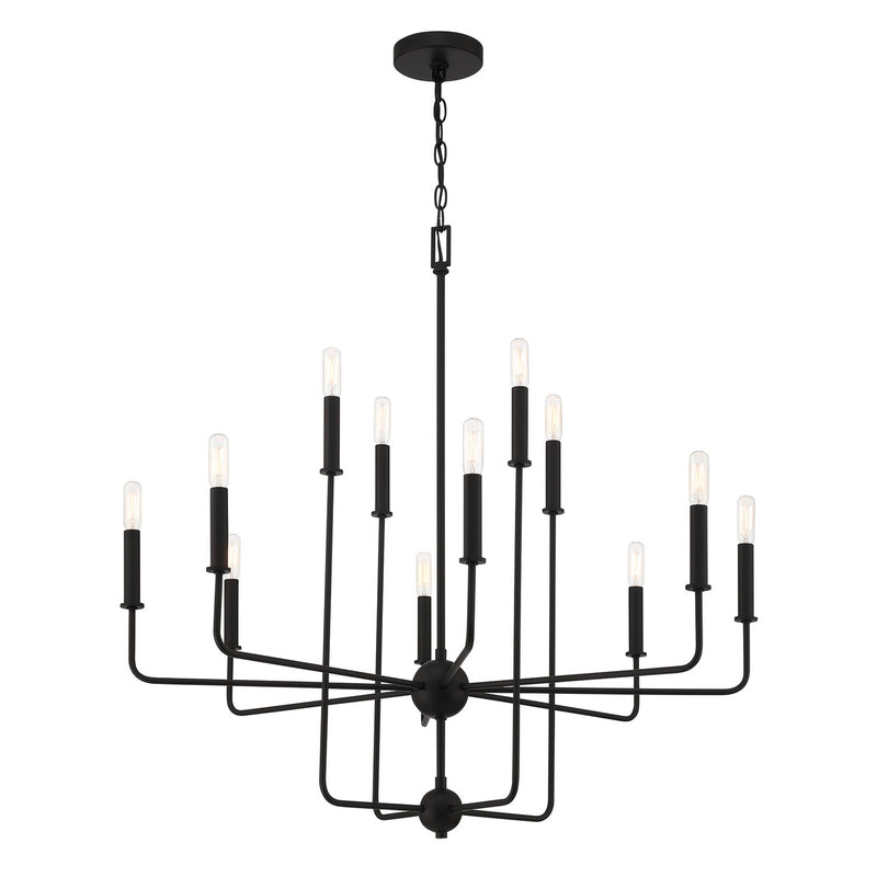 Savoy House 1-4046-12-89 12 Light Chandelier, Matte Black