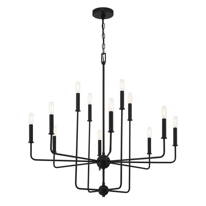 Savoy House 1-4046-12-89 12 Light Chandelier, Matte Black