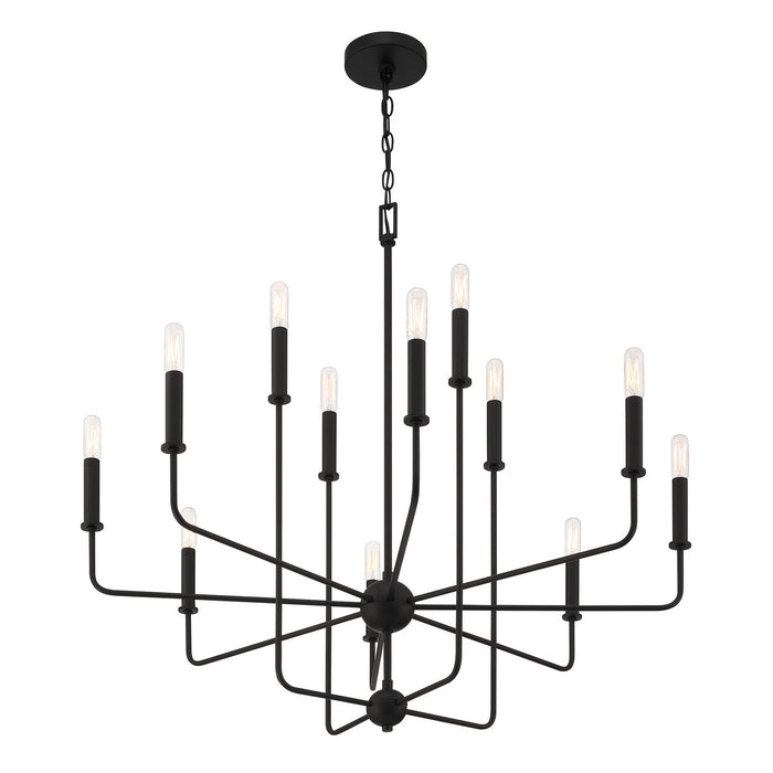 Savoy House 1-4046-12-89 12 Light Chandelier, Matte Black