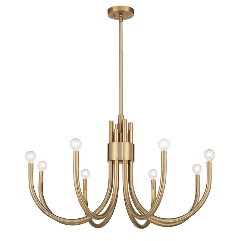 Savoy House 1-6680-8-127 Eight Light Chandelier, Noble Brass