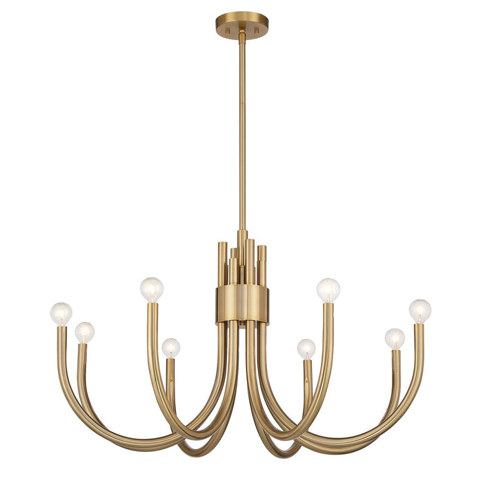 Savoy House 1-6680-8-127 Eight Light Chandelier, Noble Brass
