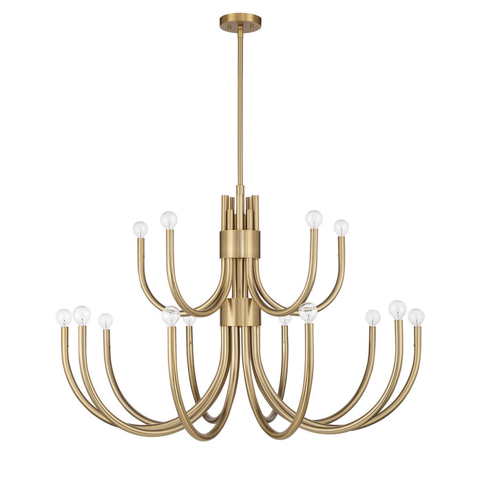 Savoy House 1-6682-15-127 15 Light Chandelier, Noble Brass