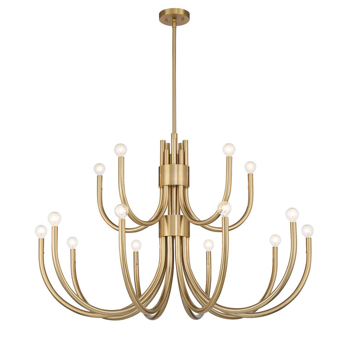 Savoy House 1-6682-15-127 15 Light Chandelier, Noble Brass