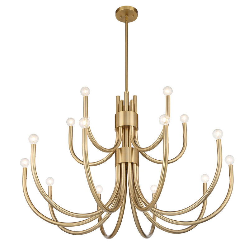 Savoy House 1-6682-15-127 15 Light Chandelier, Noble Brass