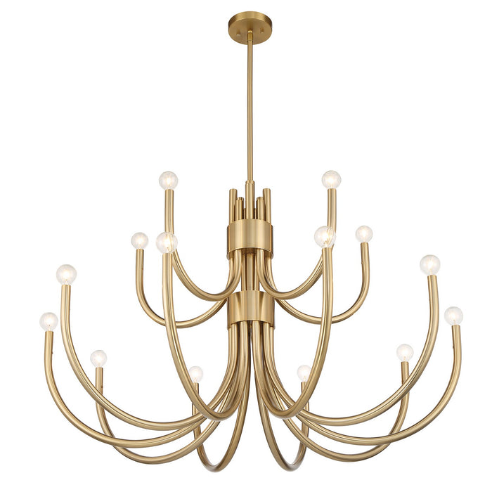 Savoy House 1-6682-15-127 15 Light Chandelier, Noble Brass