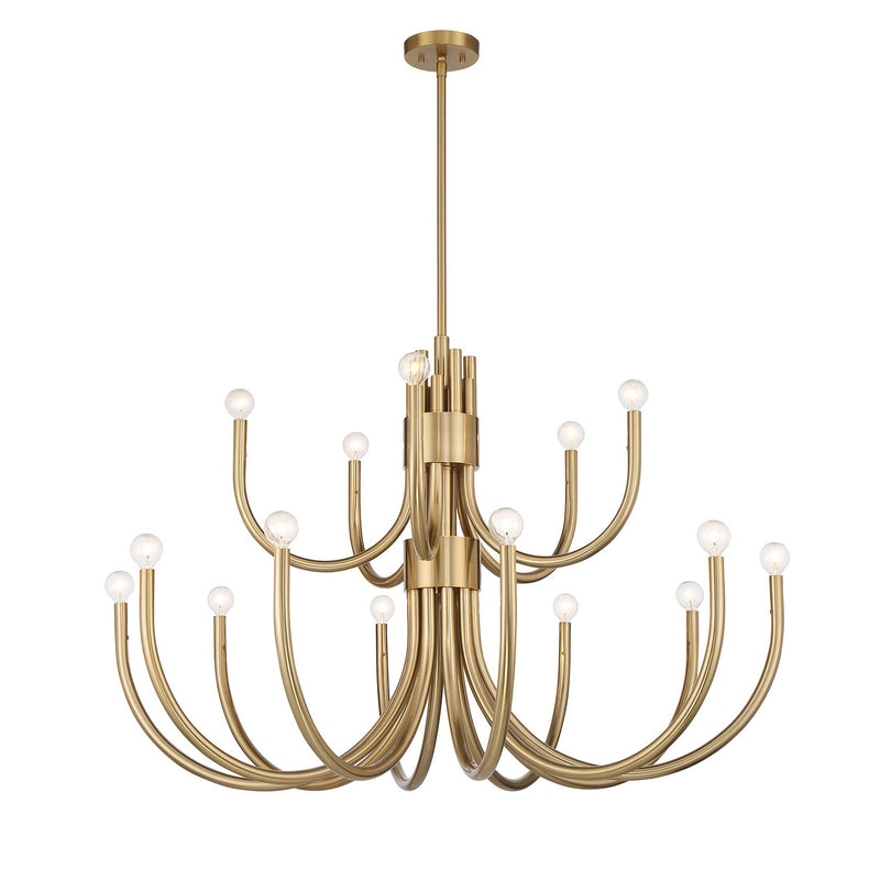 Savoy House 1-6682-15-127 15 Light Chandelier, Noble Brass
