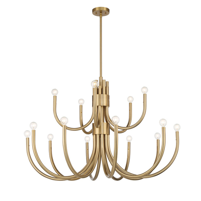 Savoy House 1-6682-15-127 15 Light Chandelier, Noble Brass