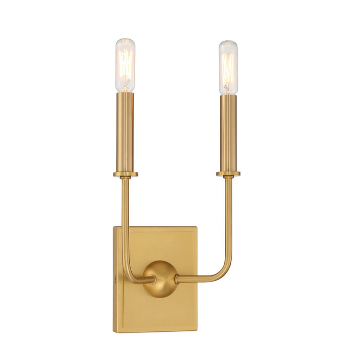 Savoy House 9-4044-2-322 Two Light Wall Sconce, Warm Brass