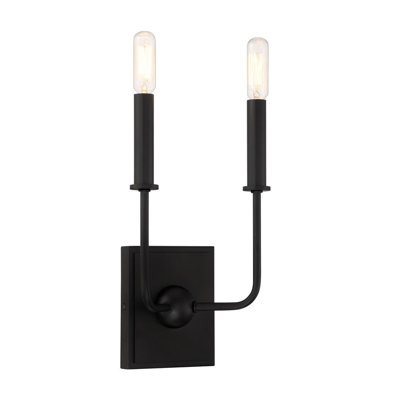 Savoy House 9-4044-2-89 Two Light Wall Sconce, Matte Black