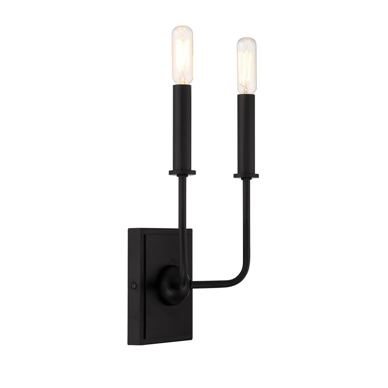 Savoy House 9-4044-2-89 Two Light Wall Sconce, Matte Black