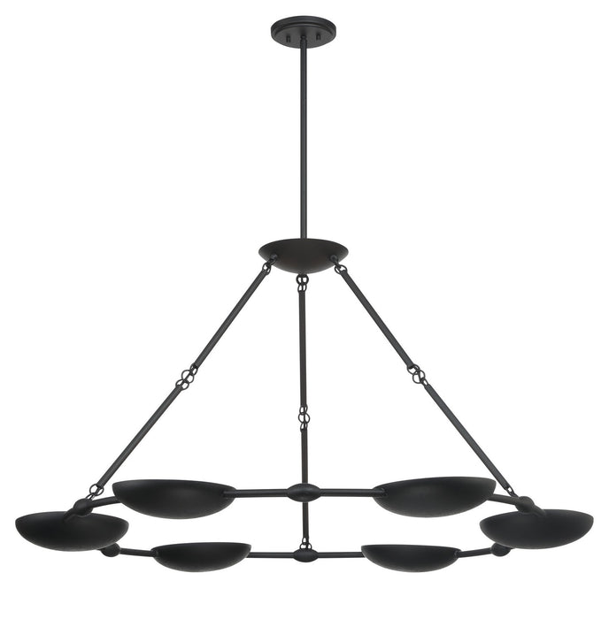 George Kovacs P1316-076 Six Light Chandelier, Textured Black