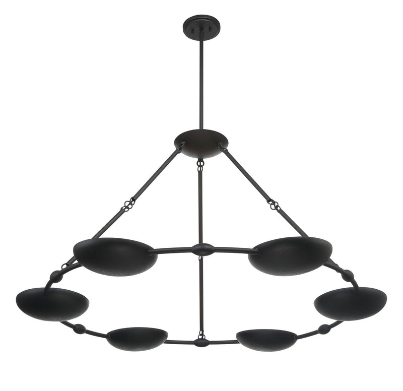 George Kovacs P1316-076 Six Light Chandelier, Textured Black