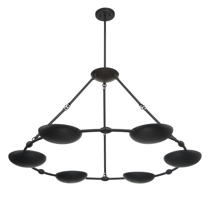George Kovacs P1316-076 Six Light Chandelier, Textured Black