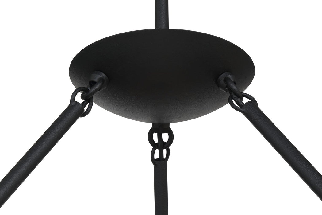 George Kovacs P1316-076 Six Light Chandelier, Textured Black