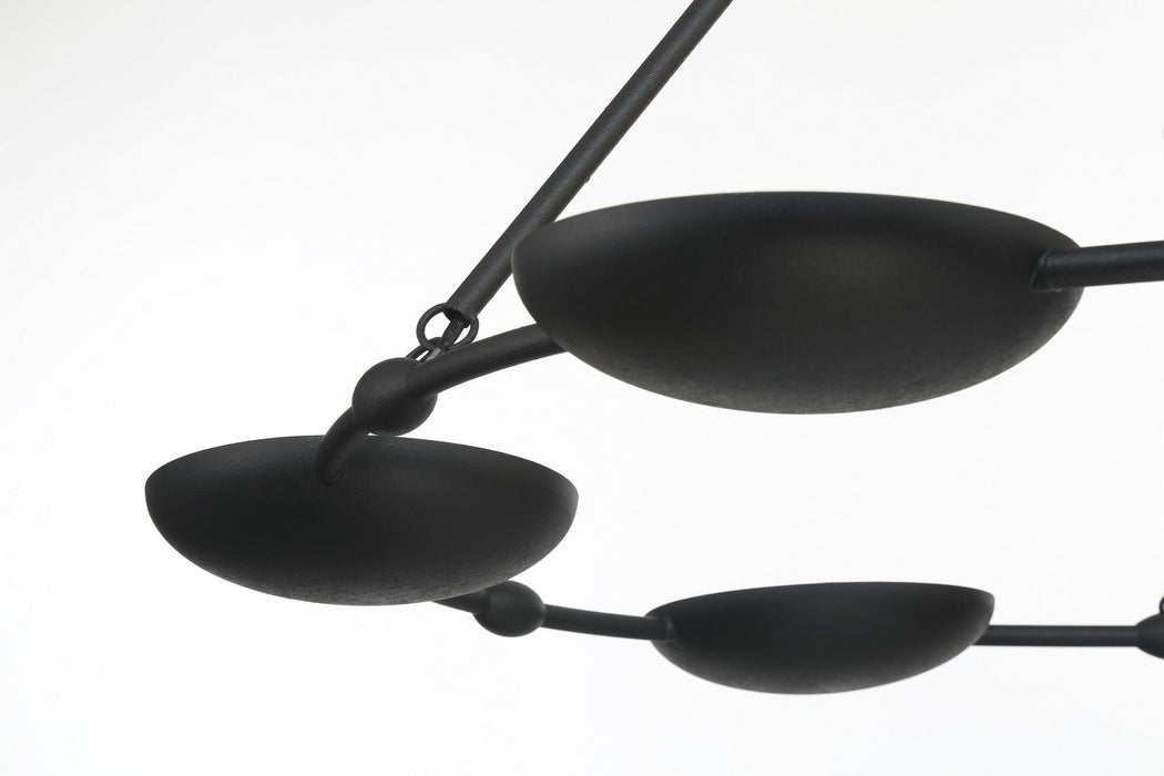 George Kovacs P1316-076 Six Light Chandelier, Textured Black