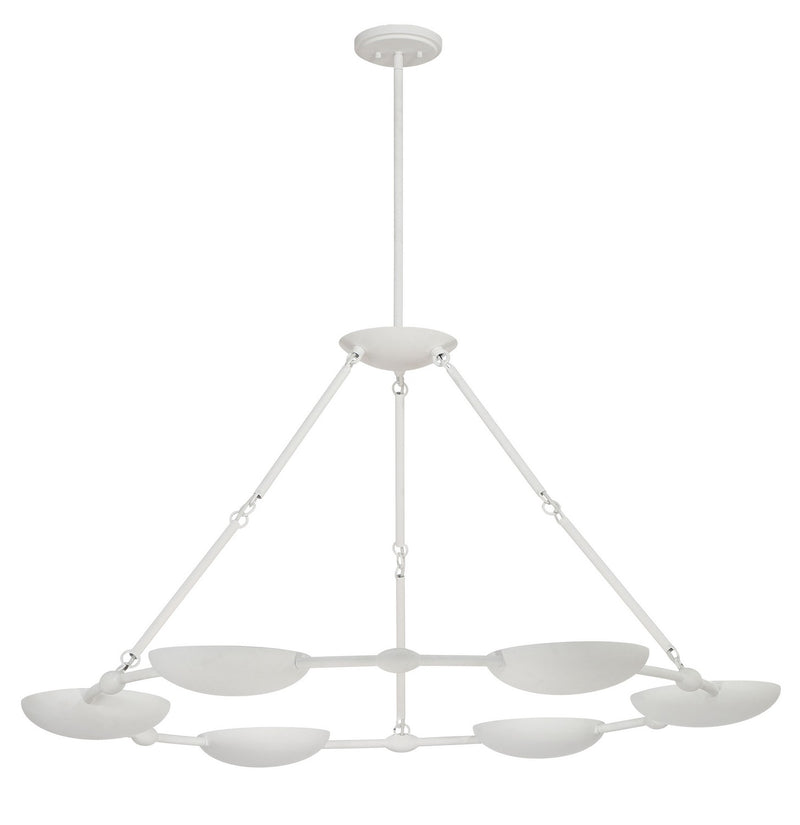 George Kovacs P1316-792 Six Light Chandelier, Piastra White