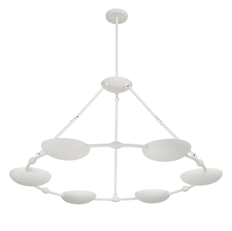 George Kovacs P1316-792 Six Light Chandelier, Piastra White