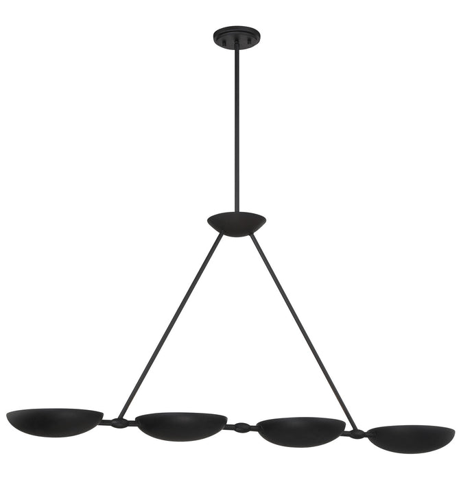 George Kovacs P1318-076 Four Light Island Pendant, Textured Black